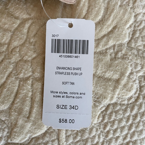 Soma, 34D, Enhancing Shape Strapless Push Up, NWT - Picture 3 of 12